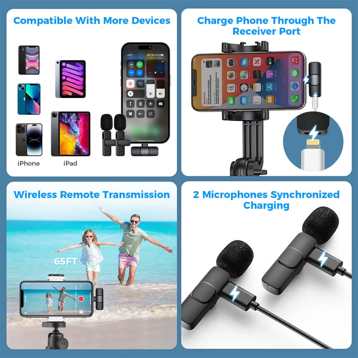 Moman CP1X Lavalier Microphone for Phone with Lightning or Type-C Plug
