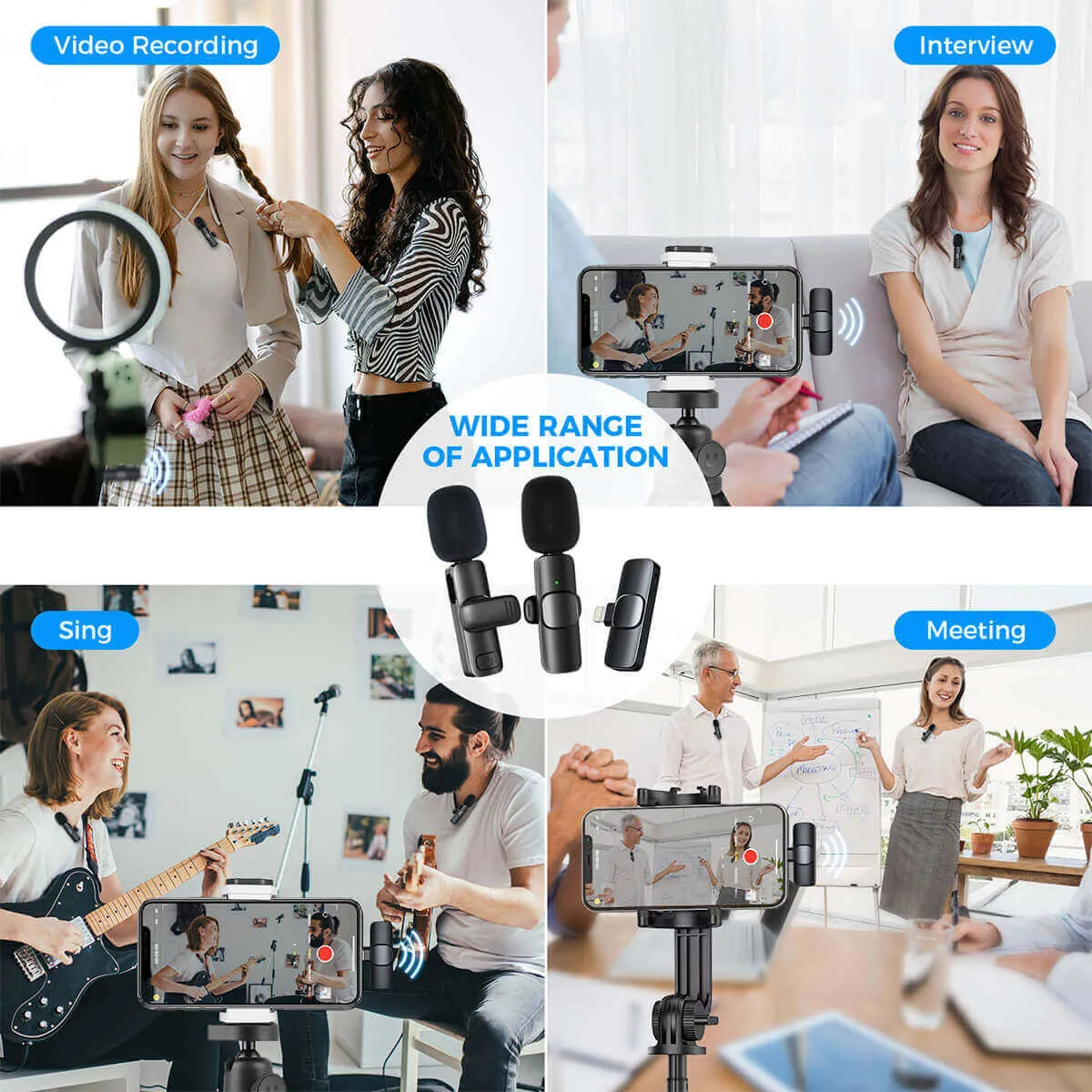 Moman CP1X Lavalier Microphone for Phone with Lightning or Type-C Plug