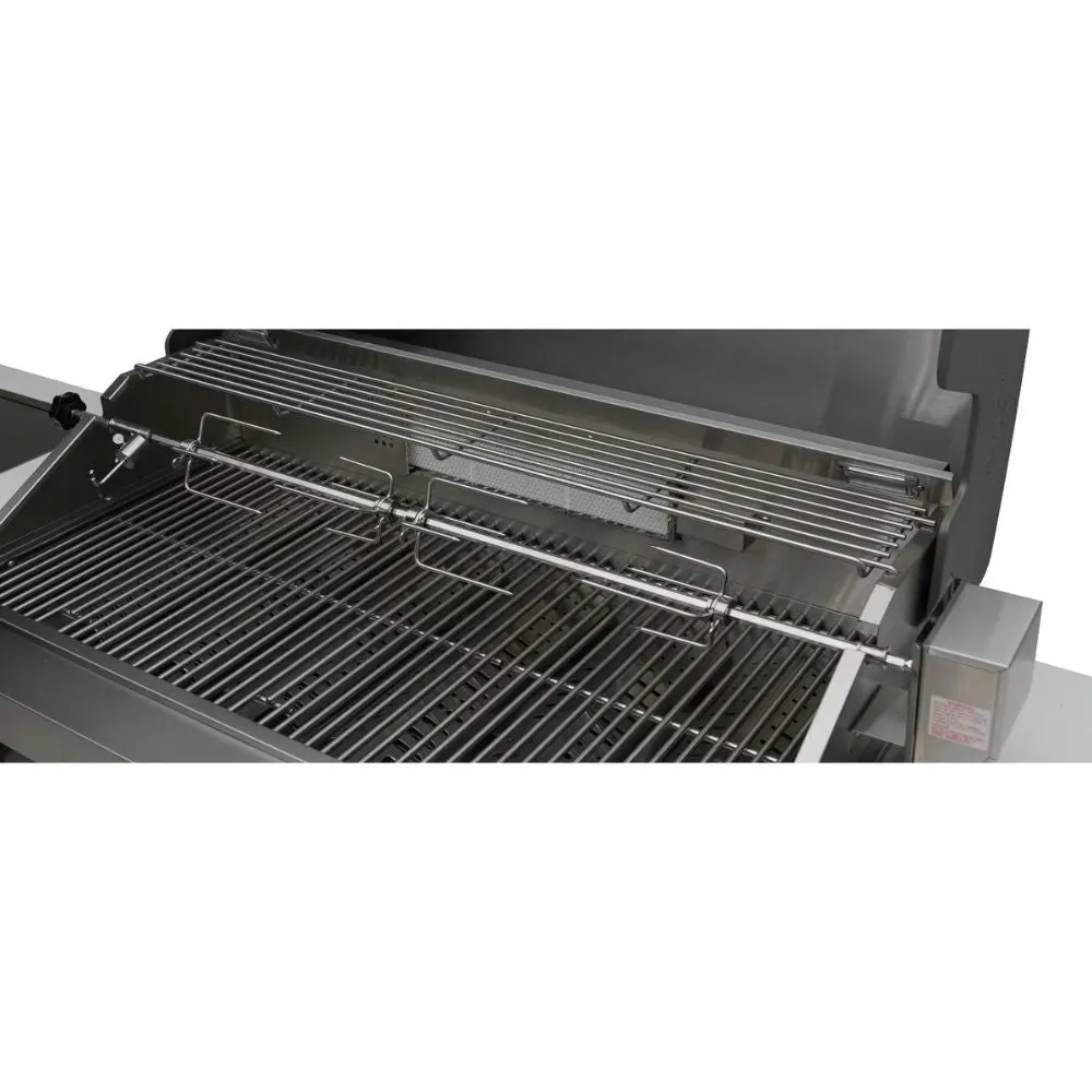 Mont Alpi MAi805-BSSBEVFC Black, Propane 6-Burner Island with Beverage Center & Fridge Cabinet