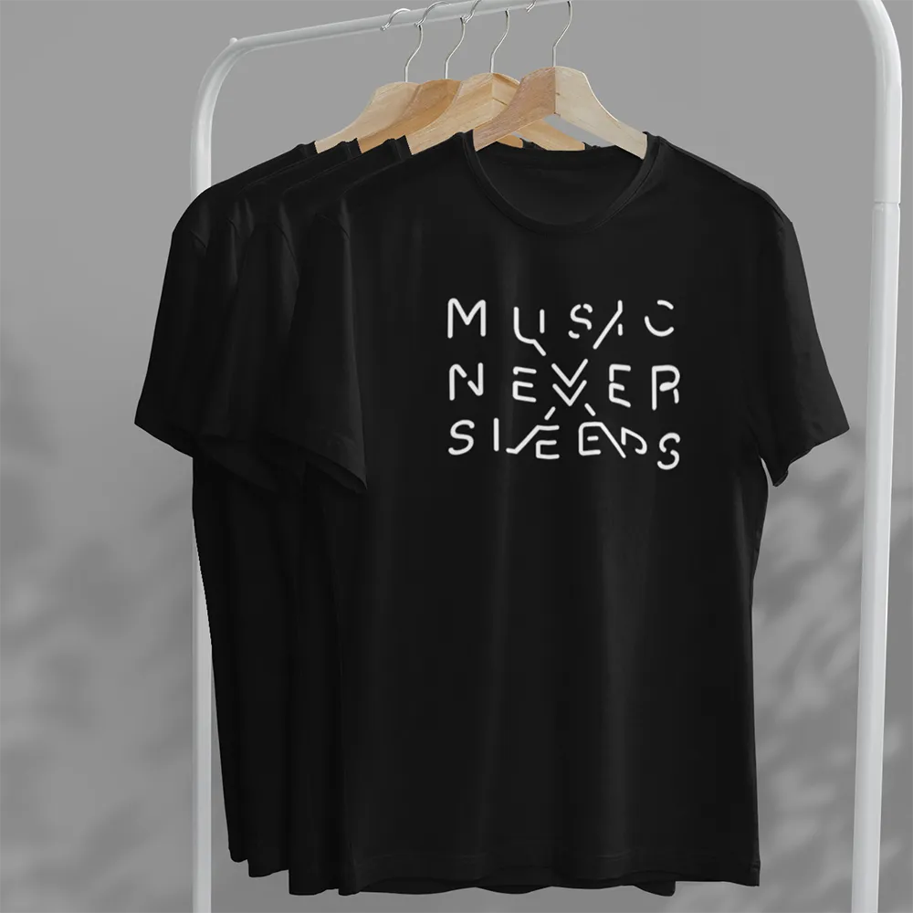 Music Never Sleeps Neon Lights - Unisex Tshirt