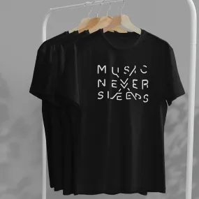 Music Never Sleeps Neon Lights - Unisex Tshirt