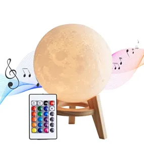 Mydethun Music Activated Moon Lamp with Remote Control - 16 Colour Lights, 4 Modes, Portable Strobe RGB Lamp for Home, Birthdays, Wedding, Bar, Christmas, New Year, Dance Parties