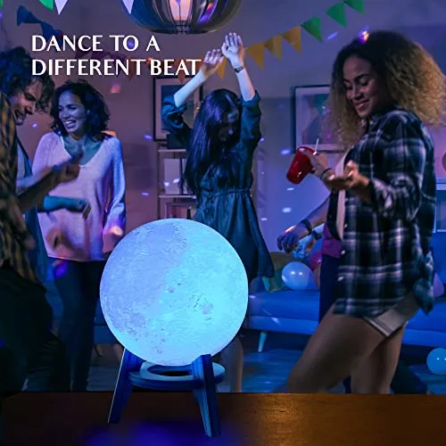 Mydethun Music Activated Moon Lamp with Remote Control - 16 Colour Lights, 4 Modes, Portable Strobe RGB Lamp for Home, Birthdays, Wedding, Bar, Christmas, New Year, Dance Parties