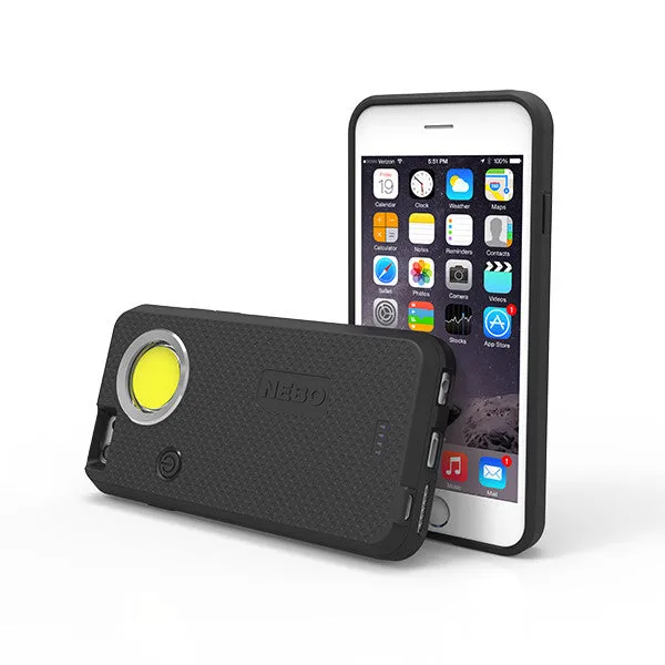 Nebo CaseBrite for iPhone 6 Plus & 6s Plus - Black - 200 Lumens