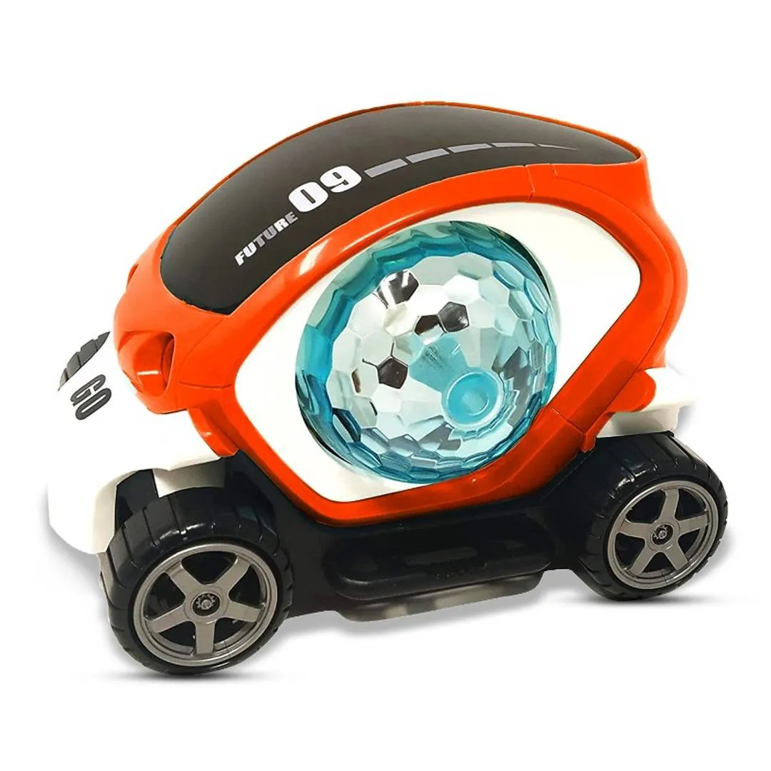 NHR 360 Degree Rotating Stunt Car Bump and Go Toy with 4D Lights, Dancing Toy, Battery Operated Toy
