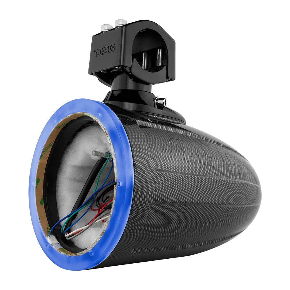 NXL 6.5" Marine and Powersports Empty Tower LED RGB Lights -Black Carbon Fiber