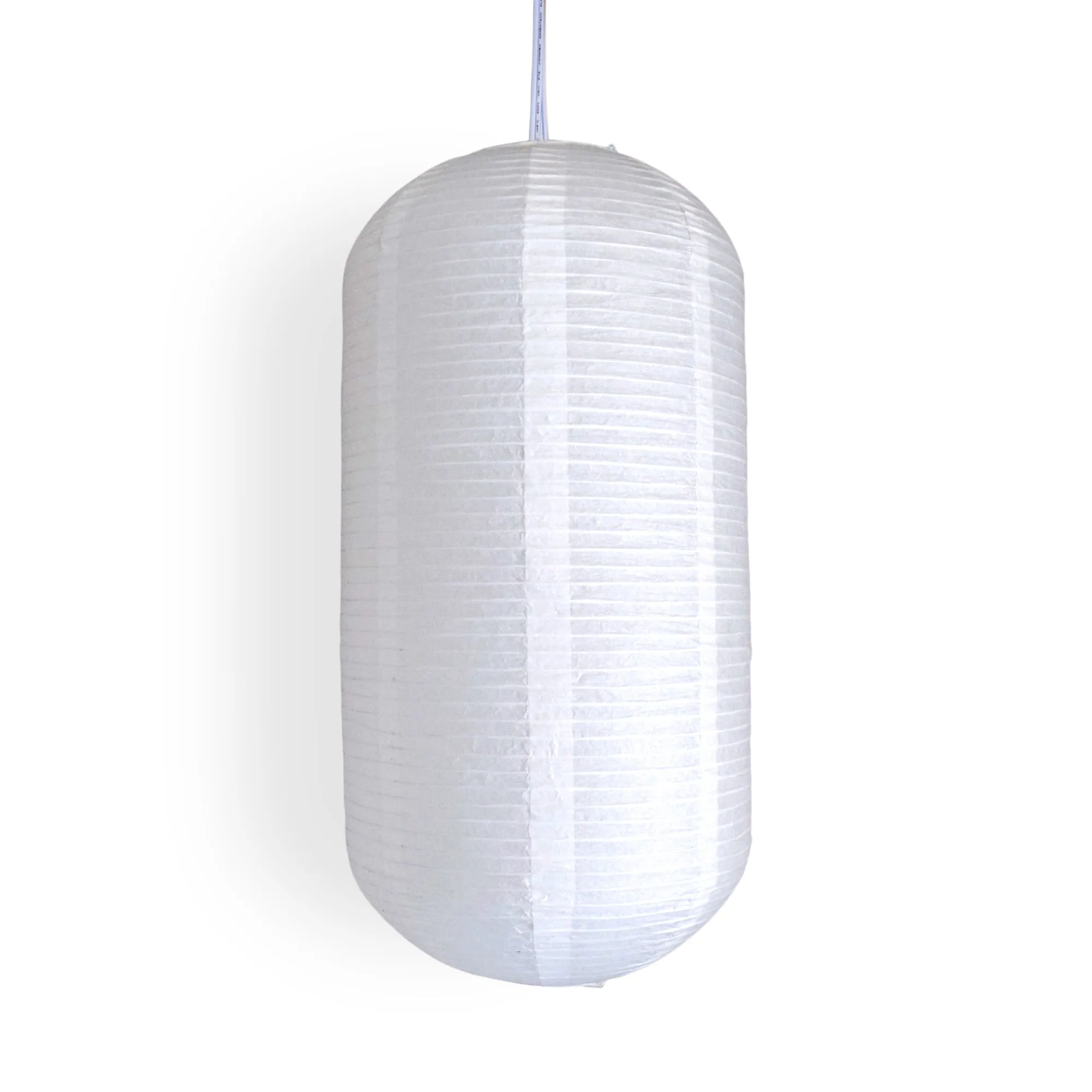 Oblong Shaped Premium Fine Line Paper Lantern, White (10"W x 20"H)