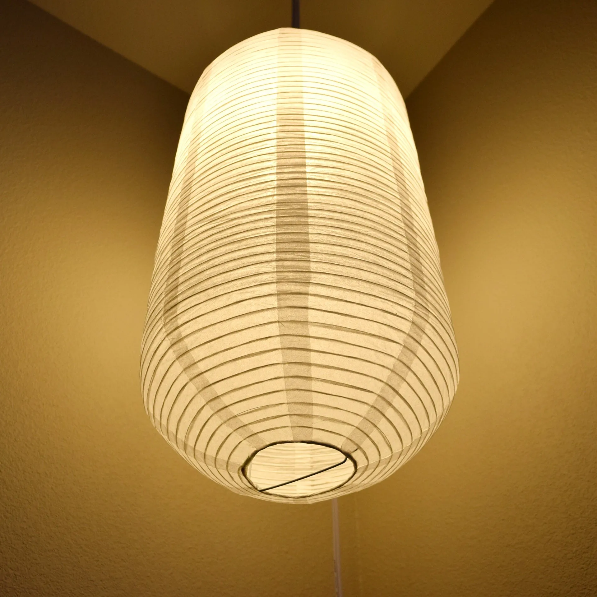 Oblong Shaped Premium Fine Line Paper Lantern, White (10"W x 20"H)