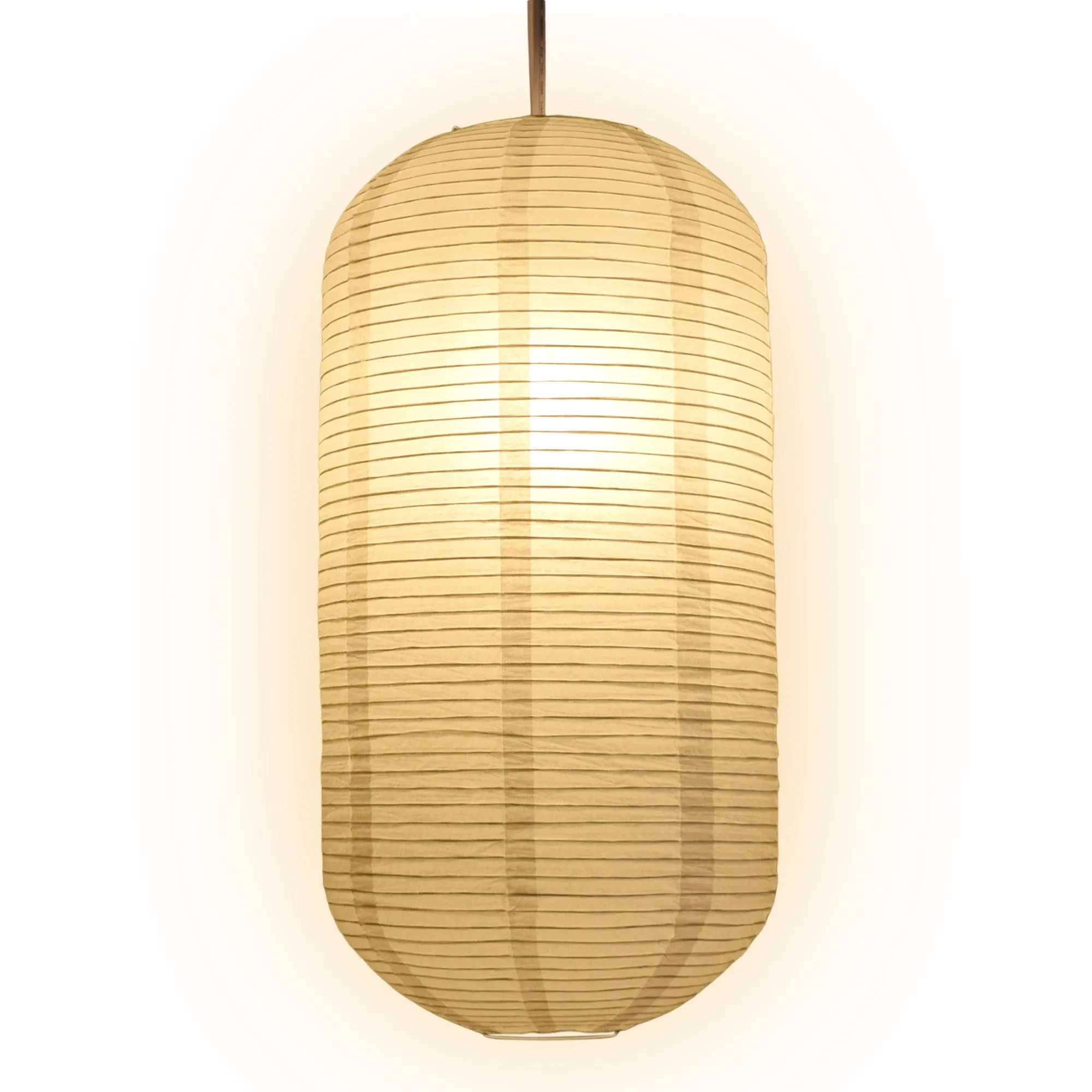 Oblong Shaped Premium Fine Line Paper Lantern, White (10"W x 20"H)
