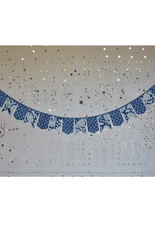 Okhai 'Snowman' Pure Cotton Hand Block Printed Christmas Bunting