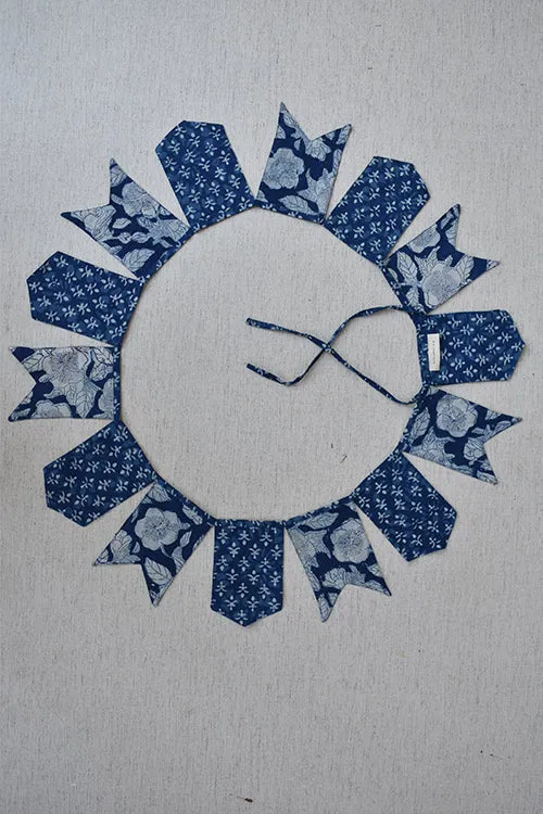 Okhai 'Snowman' Pure Cotton Hand Block Printed Christmas Bunting
