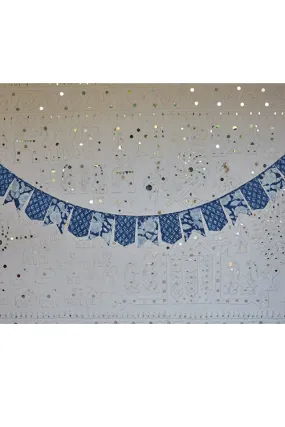 Okhai 'Snowman' Pure Cotton Hand Block Printed Christmas Bunting