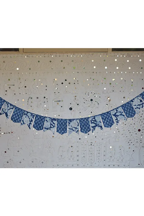 Okhai 'Snowman' Pure Cotton Hand Block Printed Christmas Bunting