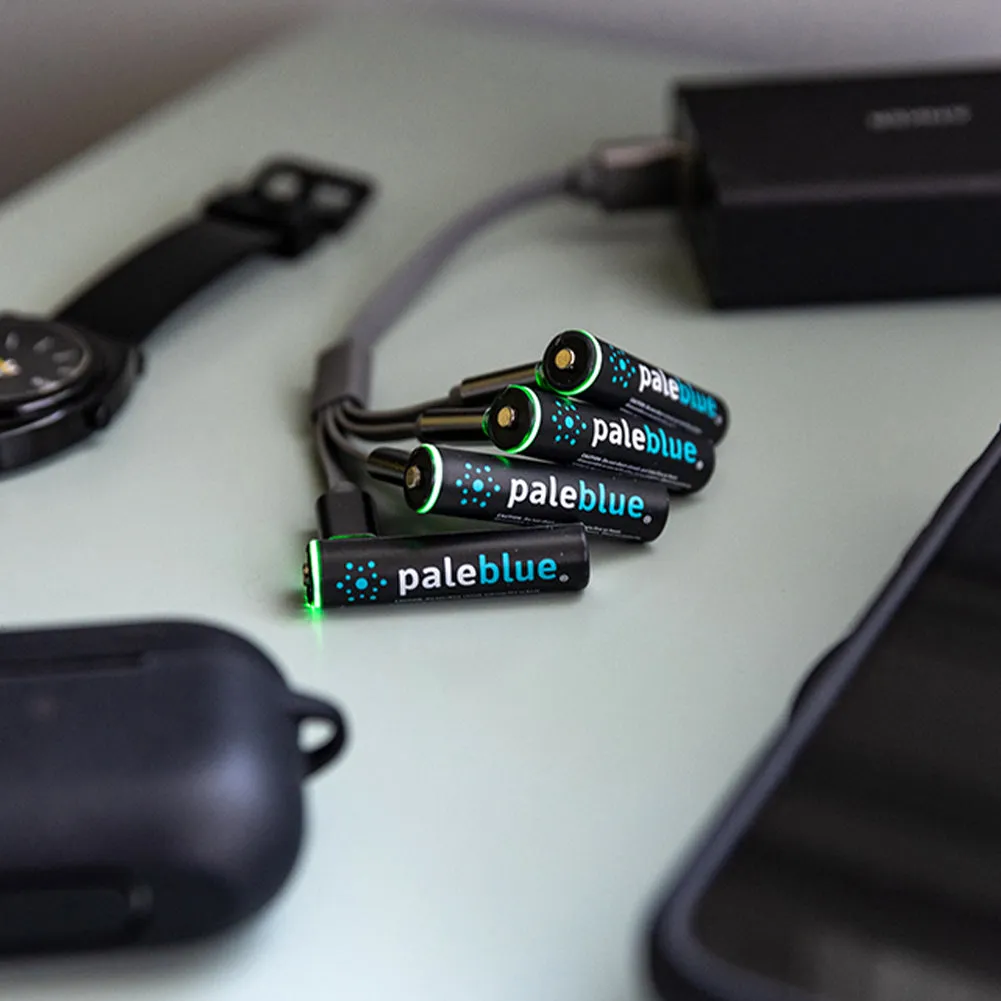 Paleblue AAA Lithium Ion USB-C Rechargeable Batteries (4 Pack)