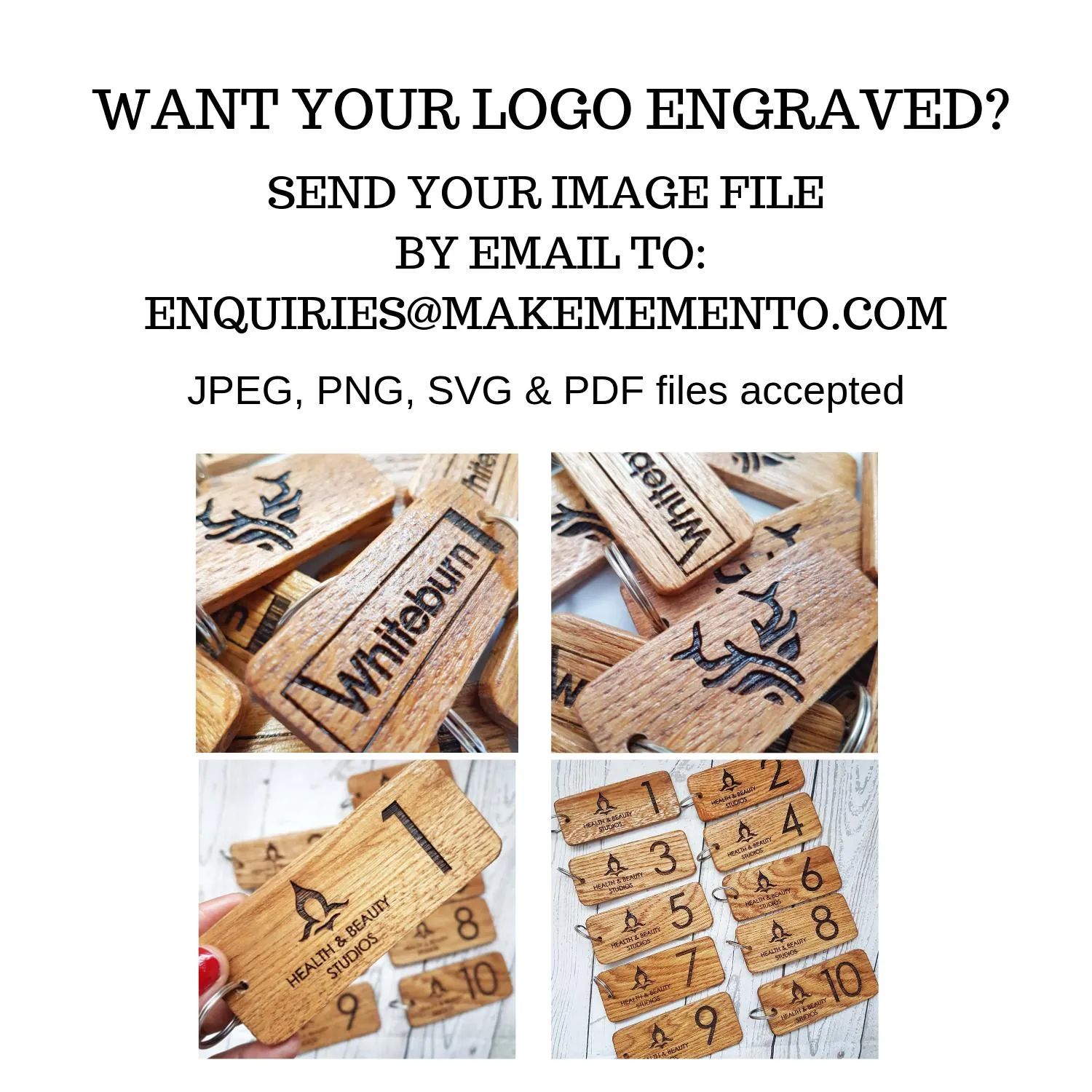 Personalised Social Media QR Code Keyring I Promotional Website Keyring I Wooden Business QR Code Keychain