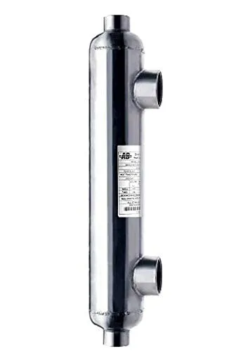 Pool Heat Exchanger - 210K Stainless Steel 316L Same Side 1 1/2" & 1 1/2" FPT