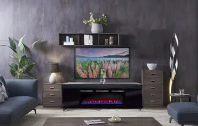 Professional Bluetooth TV Stand Entertainment System TV Stand Fireplace & LED Lights
