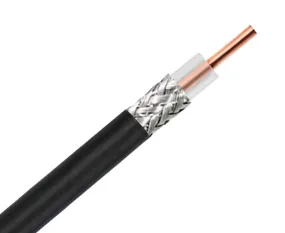 RG58 Wireless Transmission Coaxial Cable, 20 AWG Solid BC, 95% TC Braid, PVC Jacket, CMX Rated, 500 ft, Black