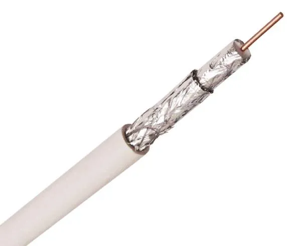 RG6 Coaxial Cable, CATV Quad Shield Riser CMR, 18 AWG BC, 60%/40% AL Braid, 100% AL Foil Shield, 1,000'
