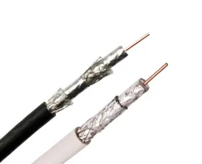 RG6 Coaxial Cable, CATV Quad Shield Riser CMR, 18 AWG BC, 60%/40% AL Braid, 100% AL Foil Shield, 1,000'
