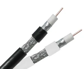 RG6 Coaxial Cable, Dual Shield CMR, 18 AWG CCS, AL Foil Bonded   60% AL Braid, Black or White, 1000ft and 500ft