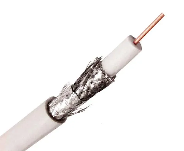 RG6 Coaxial Cable, Quad Shielded Riser CMR, AL Foil Shield, 60%/40% Aluminum Braid Shield, 18 AWG Solid CCS Conductor, 1,000'
