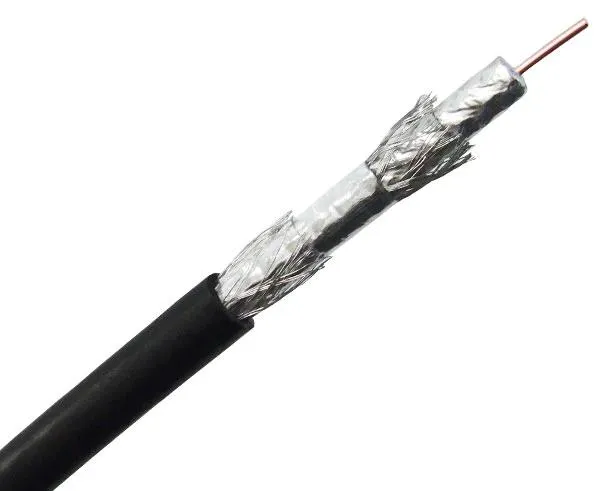 RG6 Coaxial Cable, Quad Shielded Riser CMR, AL Foil Shield, 60%/40% Aluminum Braid Shield, 18 AWG Solid CCS Conductor, 1,000'