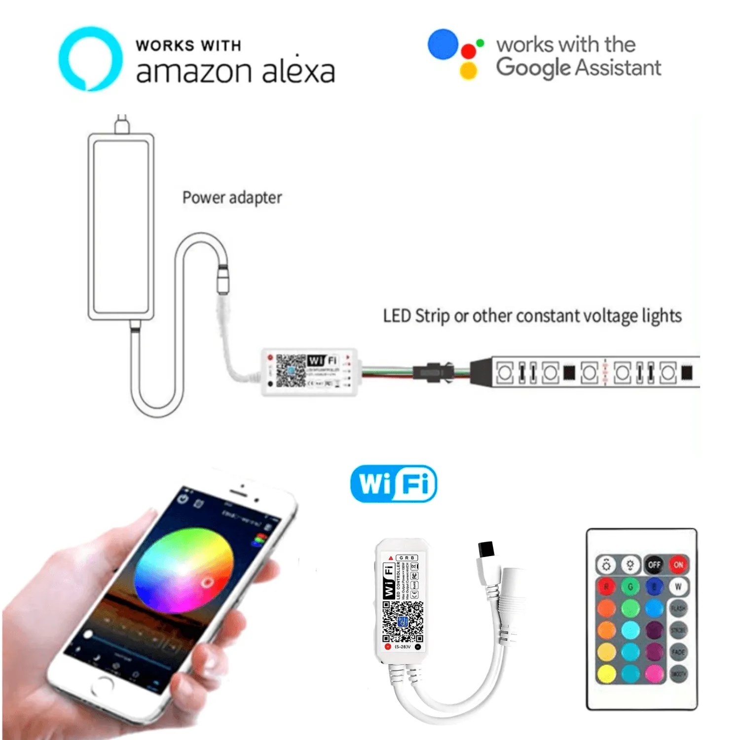RGB Neon Flex 12V 8x18mm IP65 Waterproof with WIFI App Control 5 Metre Kit