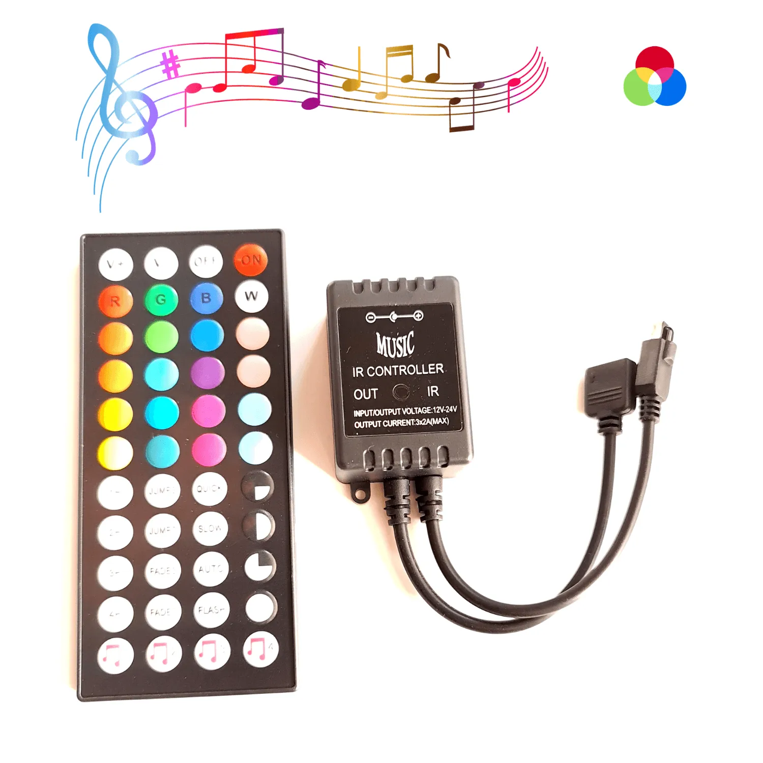 RGB Neon Flex Light DC 12V 8x18mm IP65 Waterproof with Music Controller Kit