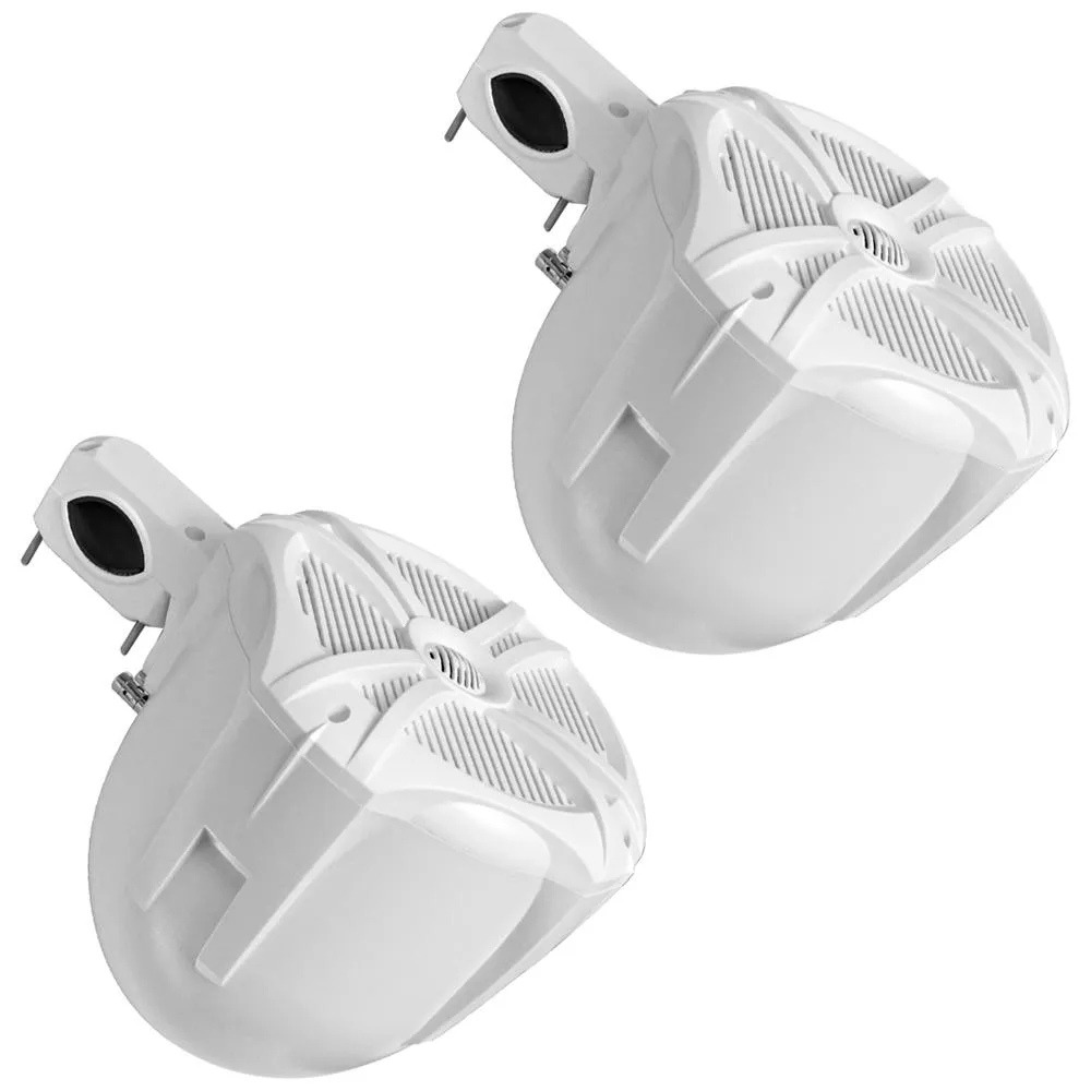 SA-WT80W - Pair of 300 Watt 8 Inch 2-Way White Wakeboard Tower Speakers - 600 Watts Total