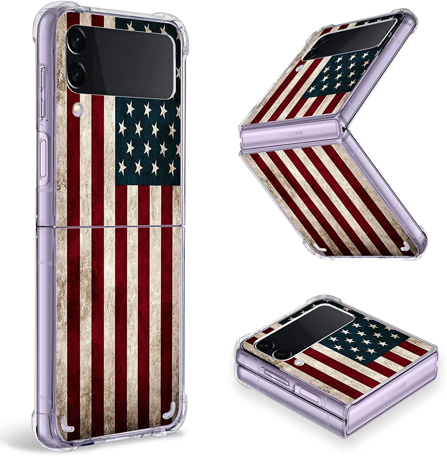 Samsung Galaxy Z Flip 4 Case, Black Leopard Clear Protective Case