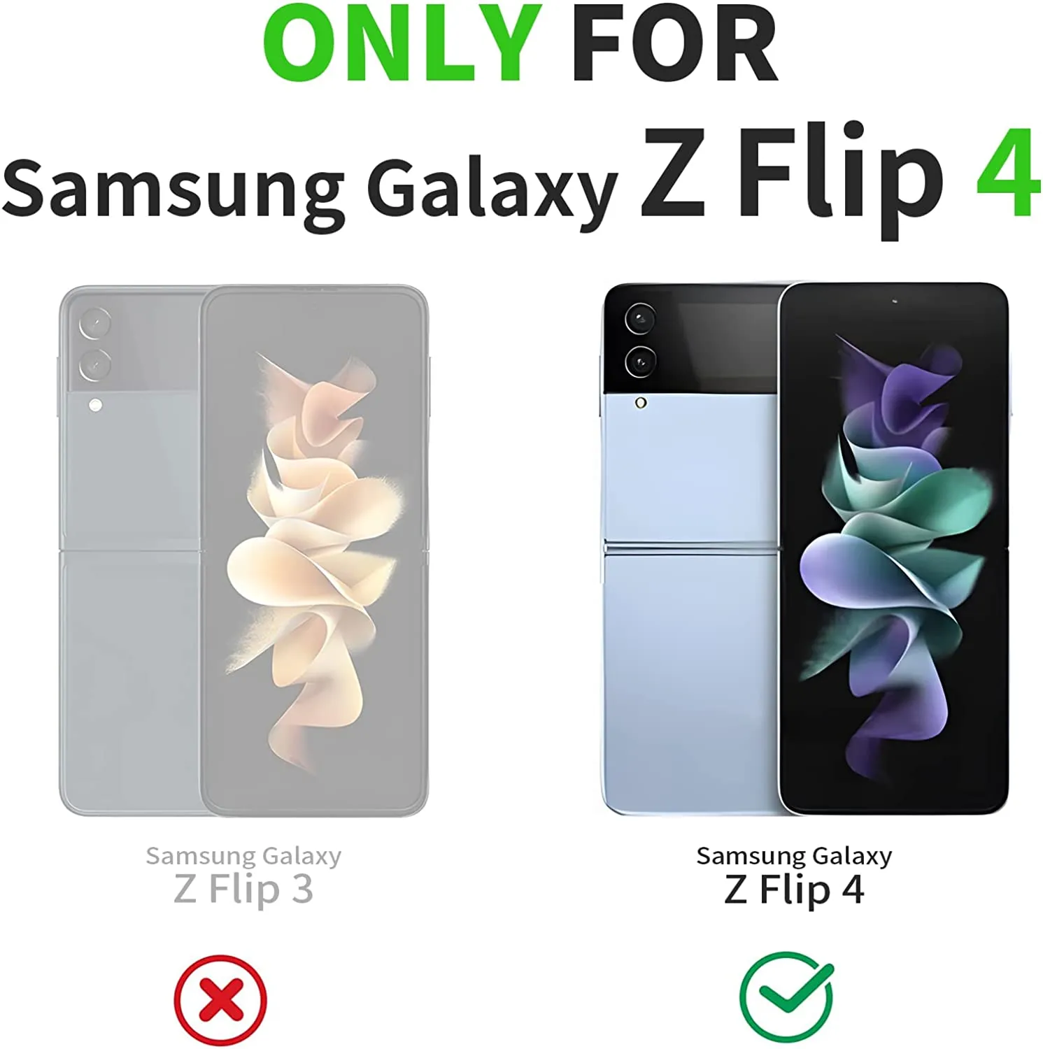 Samsung Galaxy Z Flip 4 Case, Black Leopard Clear Protective Case