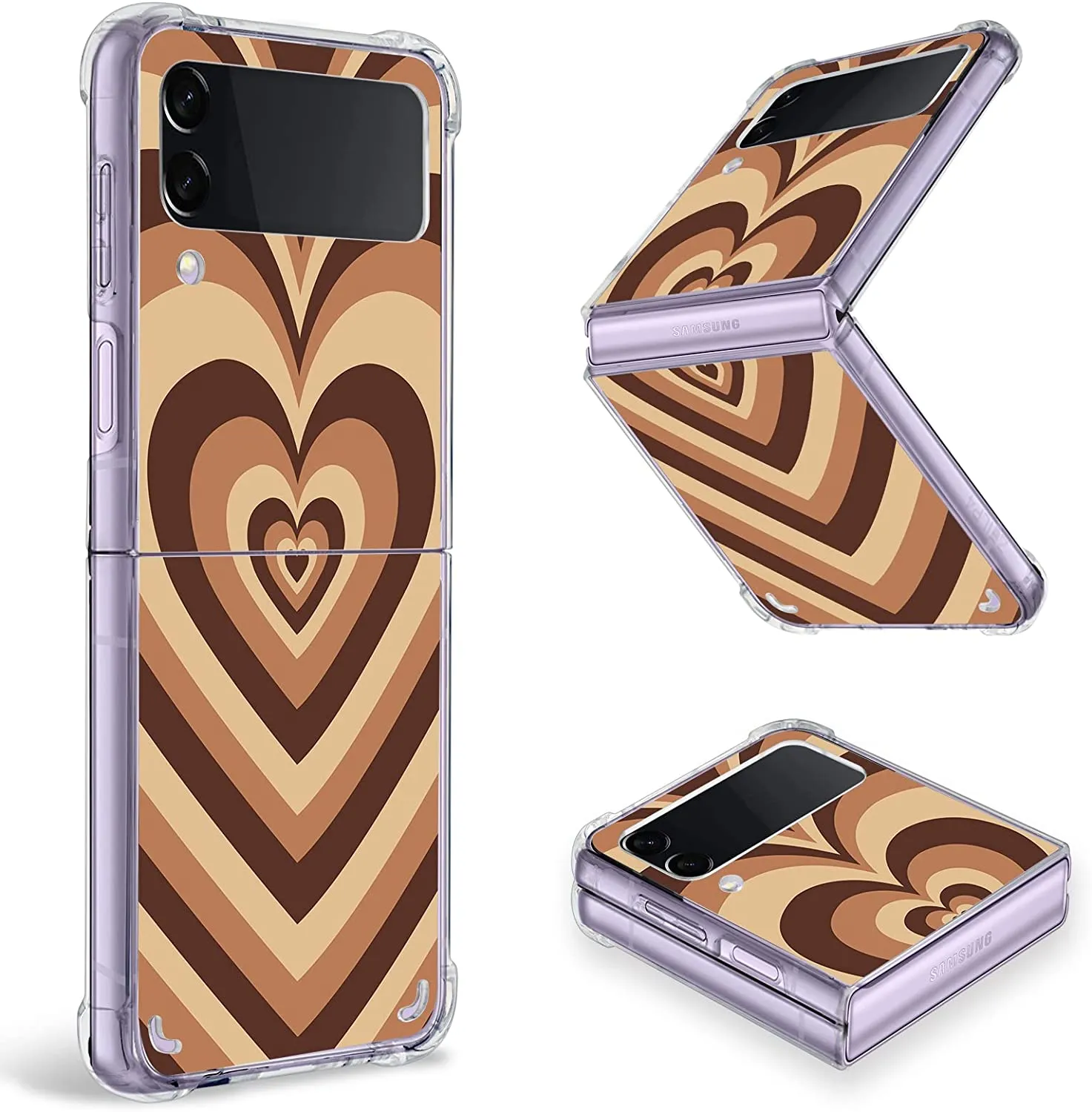 Samsung Galaxy Z Flip 4 Case, Black Leopard Clear Protective Case