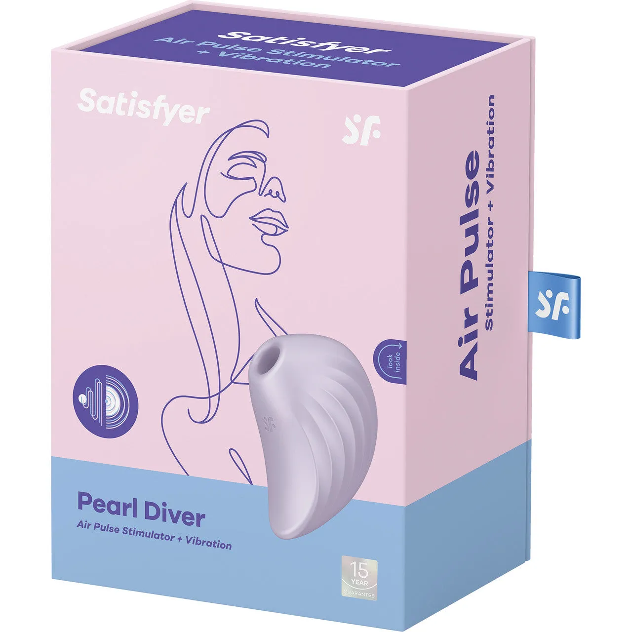 Satisfyer Pearl Diver Pressure Wave Rechargeable Waterproof Clitoral Stimulator - Violet