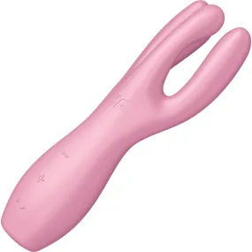 Satisfyer Threesome 3 Rechargeable Waterproof 12-Function Dual Stimulation Vibrator - Pink