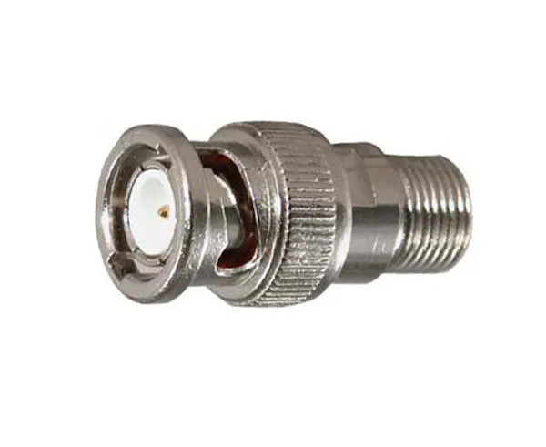 Screw-On BNC RG6 Coax Cable Connector, Male to F-Type Female Coax Adapter