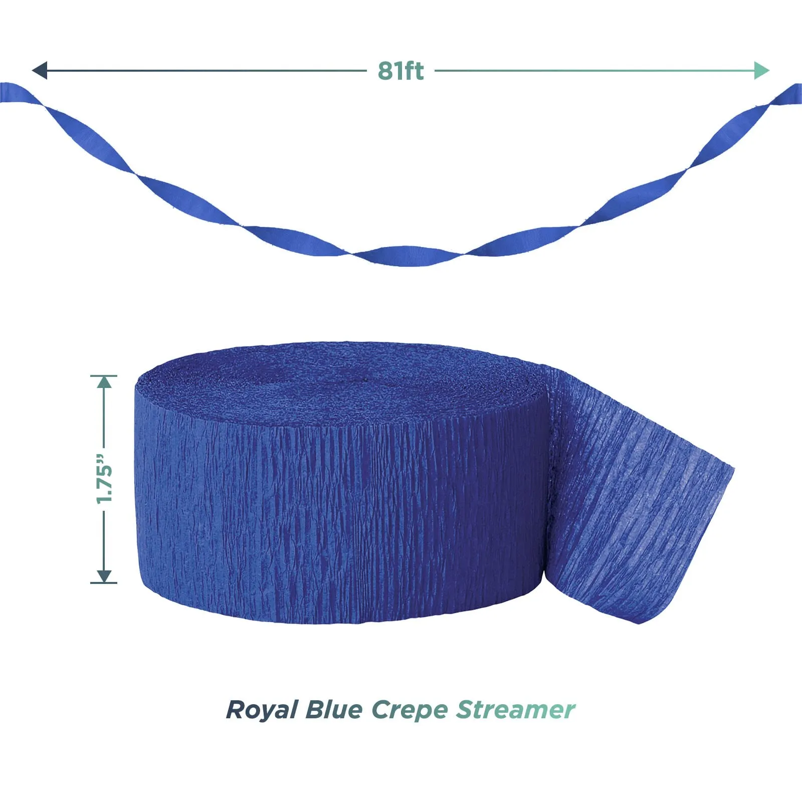 Shark Party Supplies - Happy Birthday Banner Garland with Dark Blue, Light Blue, and White Crepe Streamer Decorations
