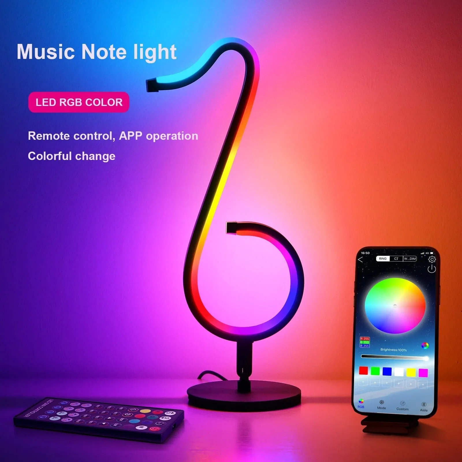 Smart Musical Note Lamp with APP Control