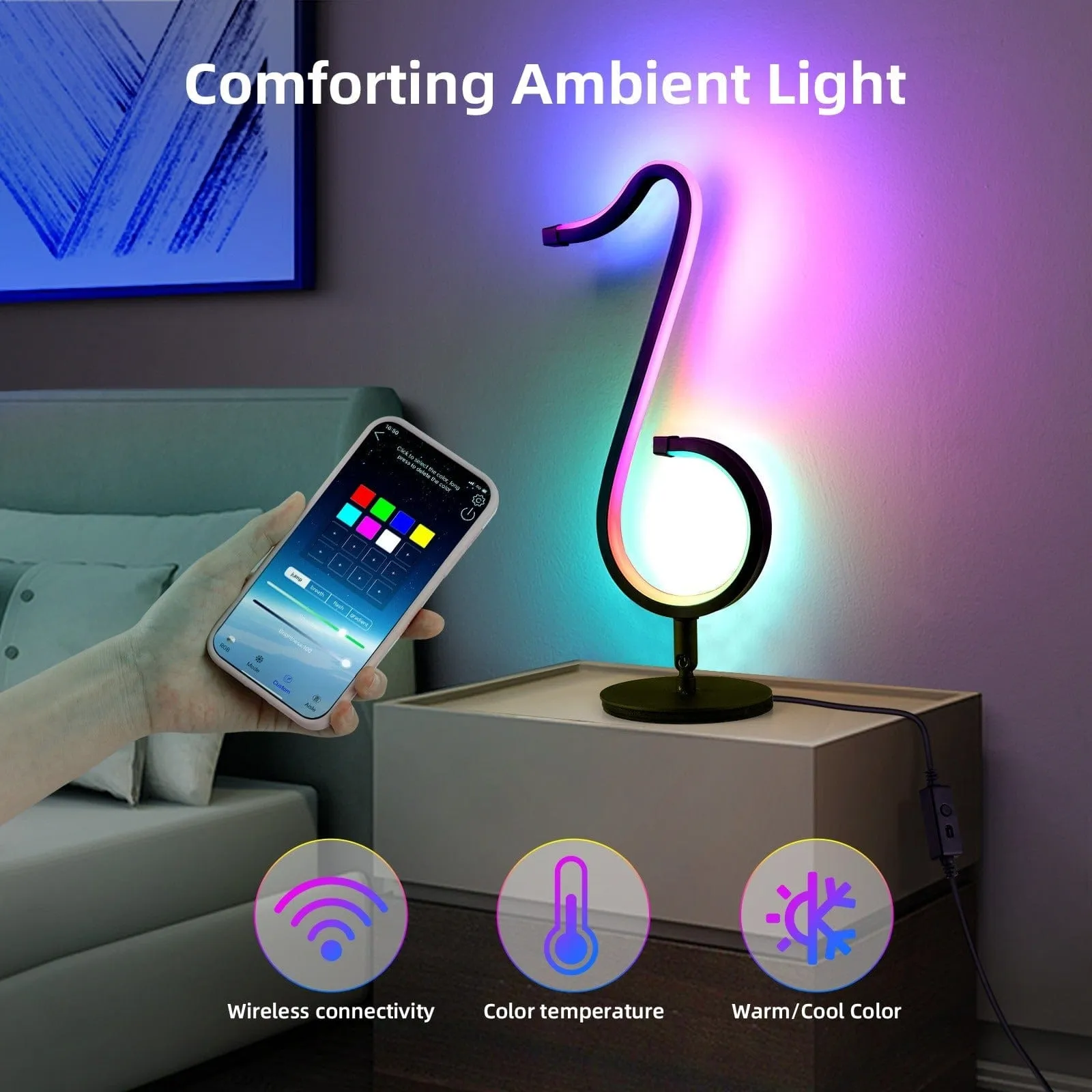 Smart Musical Note Lamp with APP Control