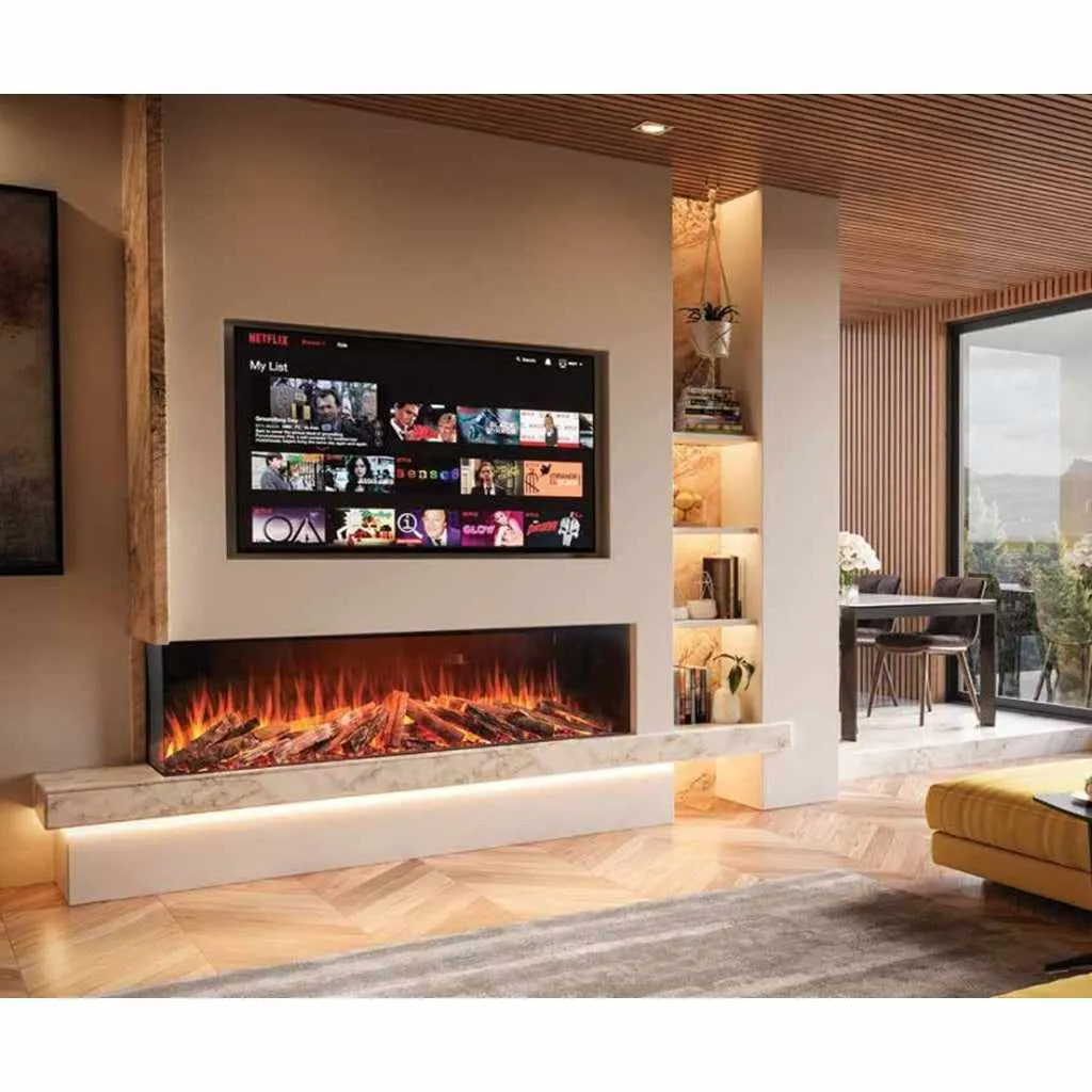 Solution Fires LUX 200 HD 2000MM Panoramic Electric Fire - 1/2/3 Sided Media Wall Electric Fire