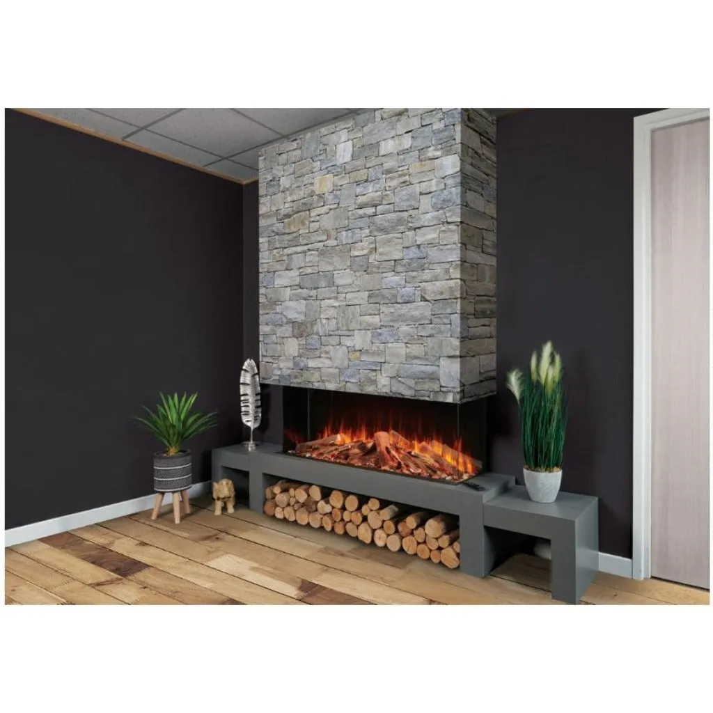 Solution Fires LUX 200 HD 2000MM Panoramic Electric Fire - 1/2/3 Sided Media Wall Electric Fire