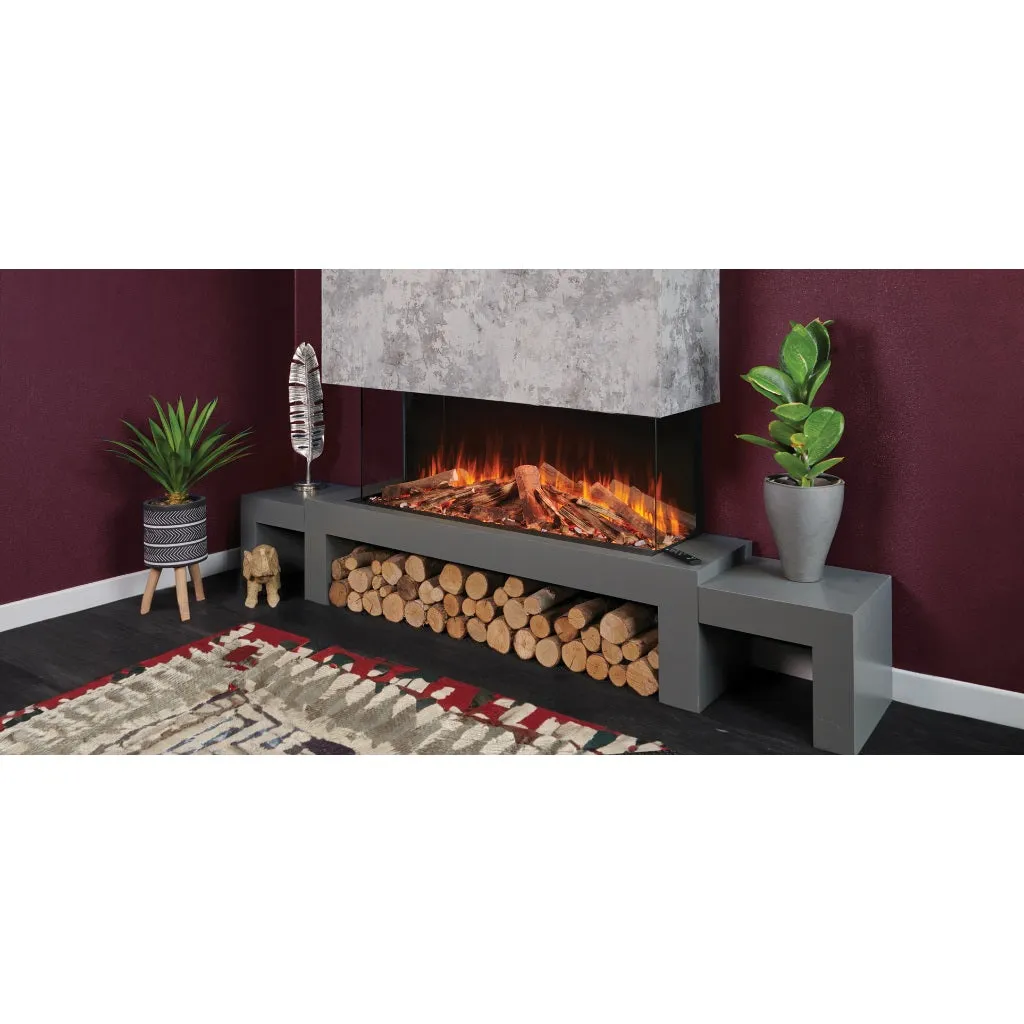 Solution Fires LUX 200 HD 2000MM Panoramic Electric Fire - 1/2/3 Sided Media Wall Electric Fire