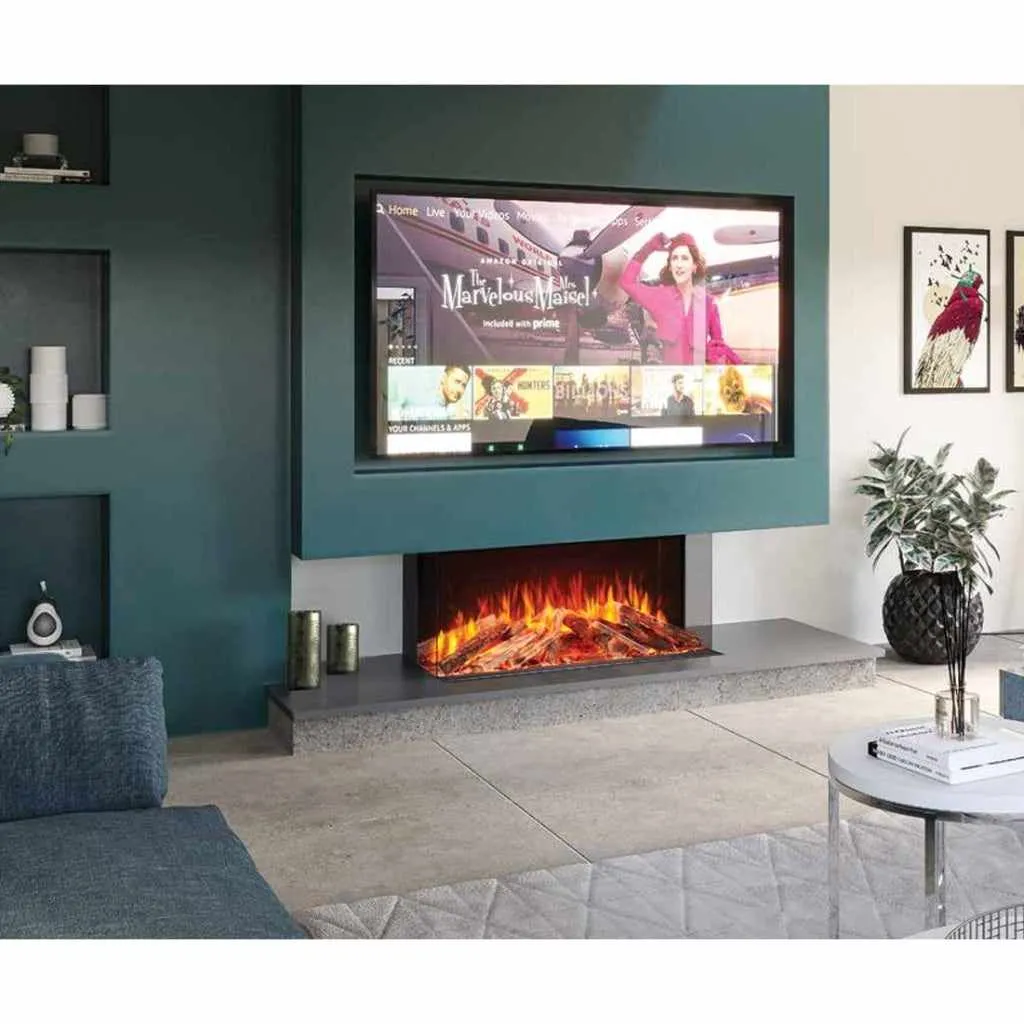 Solution Fires LUX 200 HD 2000MM Panoramic Electric Fire - 1/2/3 Sided Media Wall Electric Fire