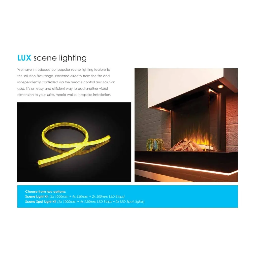 Solution Fires LUX 75 HD 750MM Panoramic Electric Fire - 1/2/3 Sided Media Wall Electric Fire