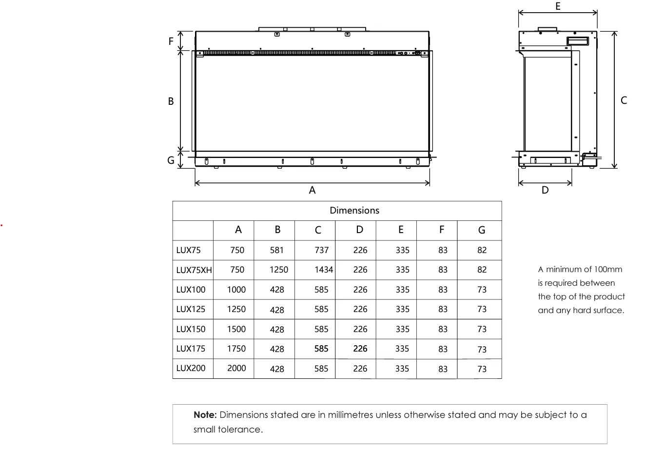 Solution Fires LUX 75 HD 750MM Panoramic Electric Fire - 1/2/3 Sided Media Wall Electric Fire