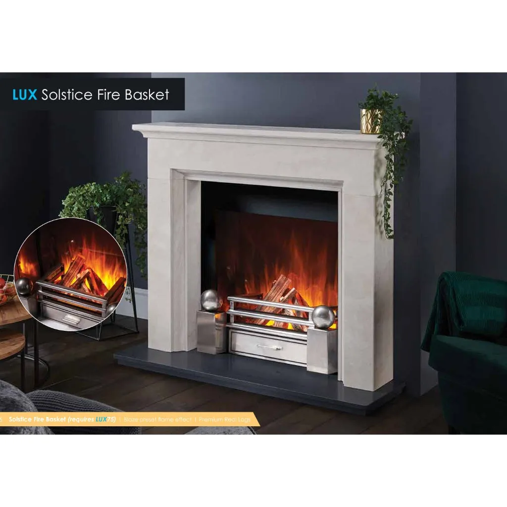 Solution Fires LUX 75 HD 750MM Panoramic Electric Fire - 1/2/3 Sided Media Wall Electric Fire
