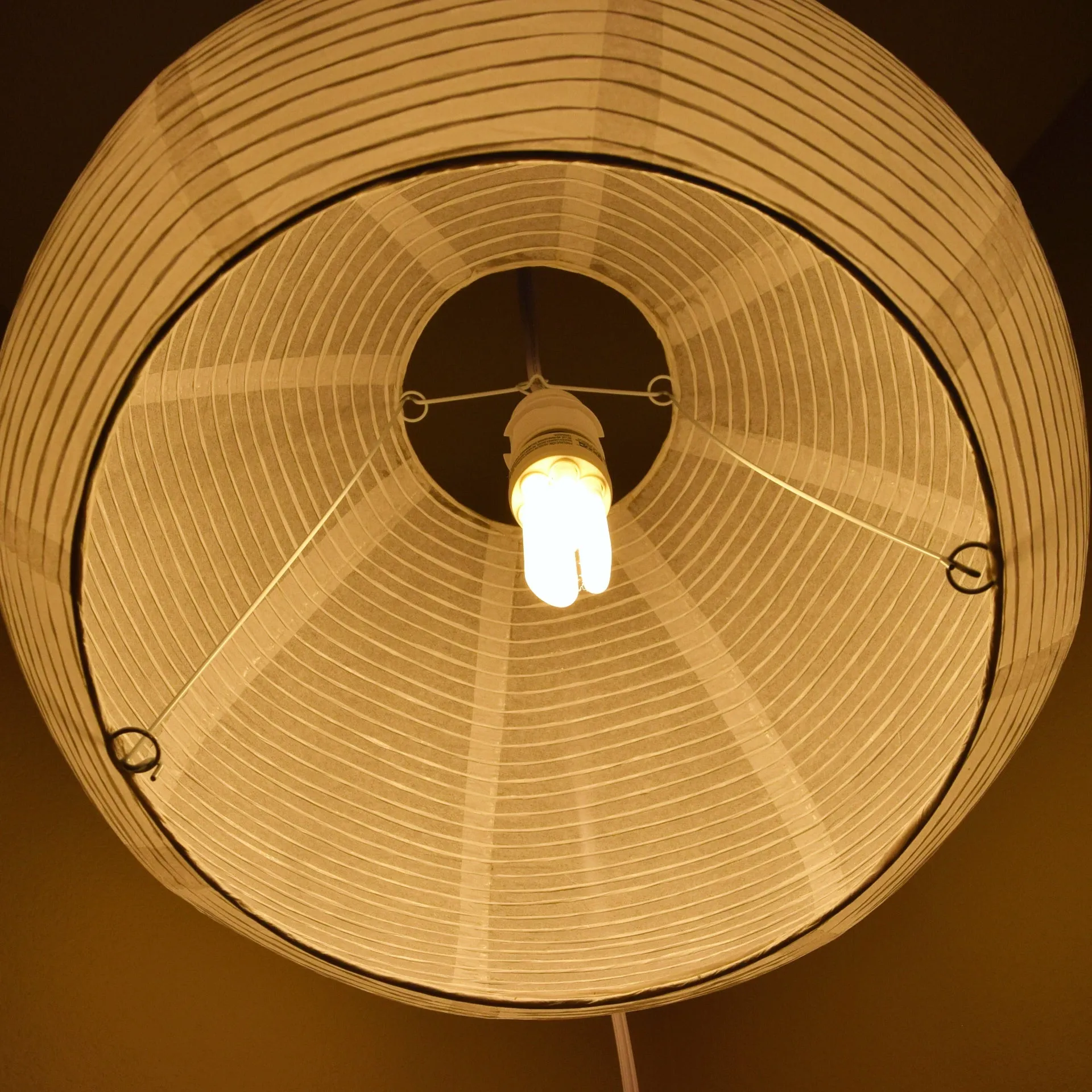 Spherical Dome Shaped Premium Fine Line Paper Lantern Lampshade, White (16"W x 12"H)