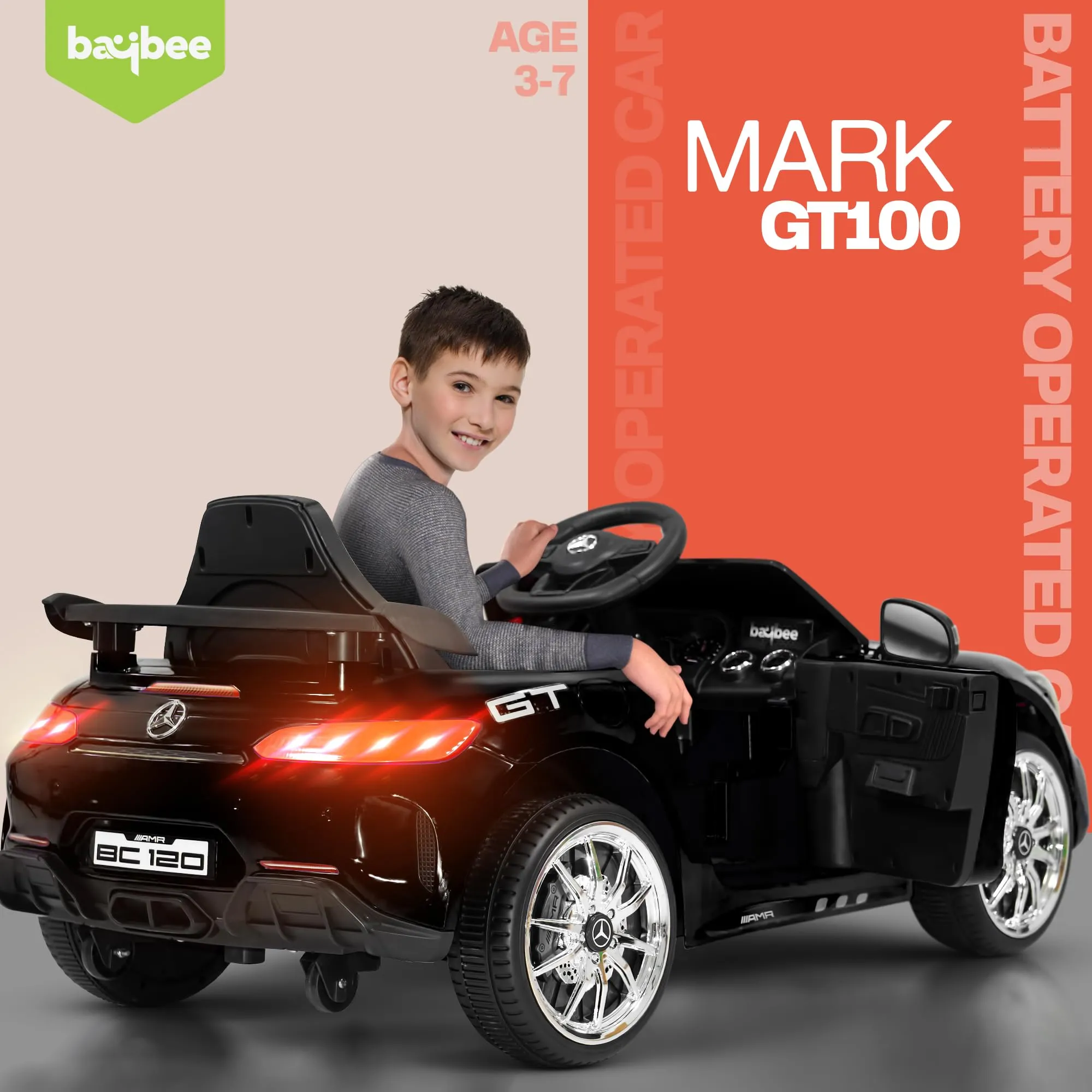 Spyder Pro Battery Operated Car for Kids with Music & Light