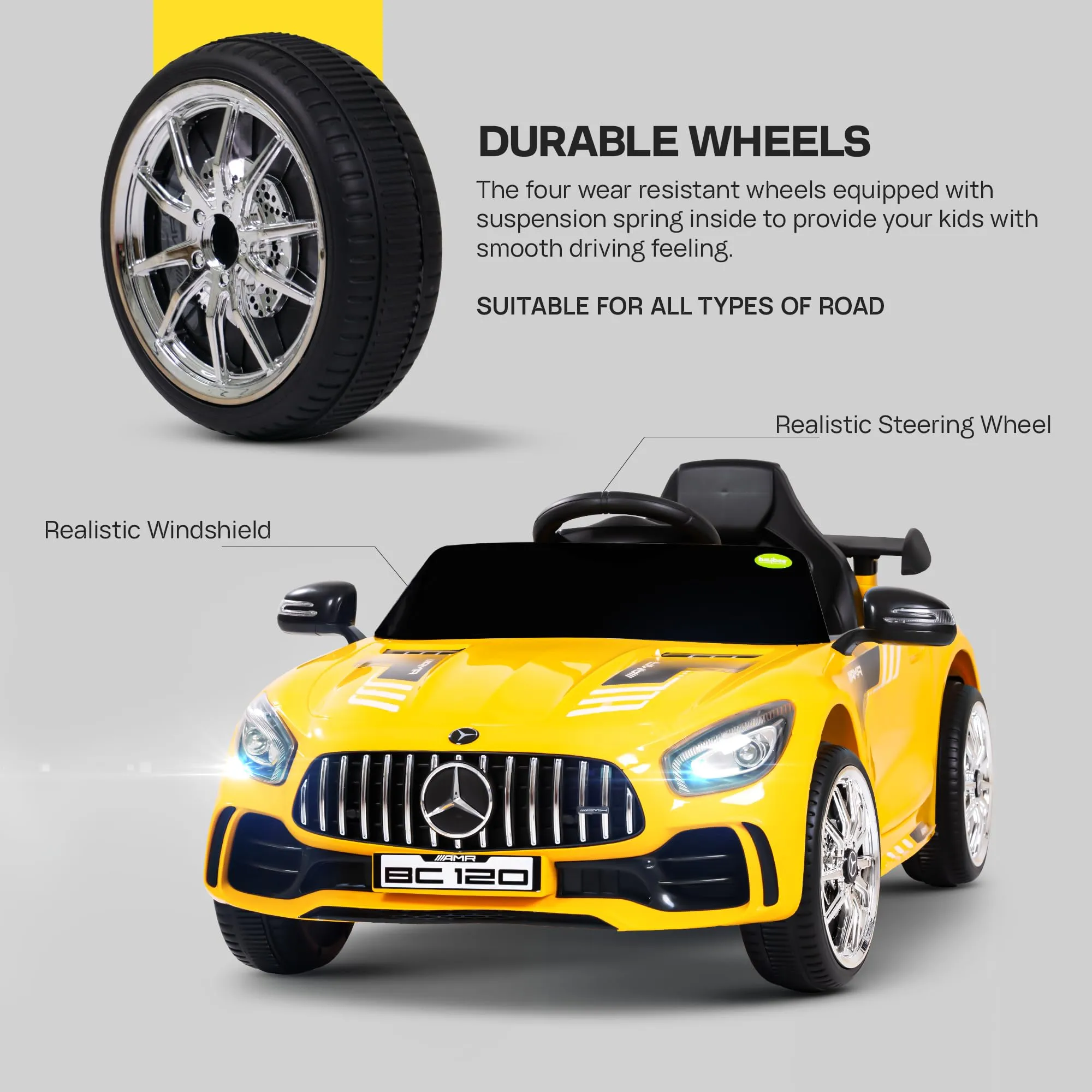 Spyder Pro Battery Operated Car for Kids with Music & Light