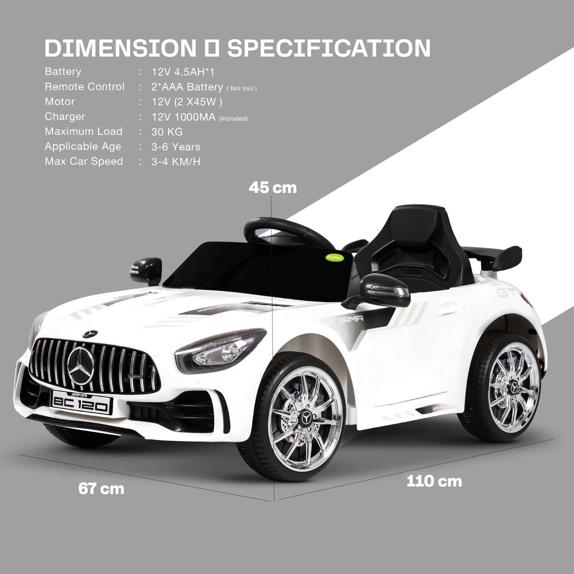 Spyder Pro Battery Operated Car for Kids with Music & Light